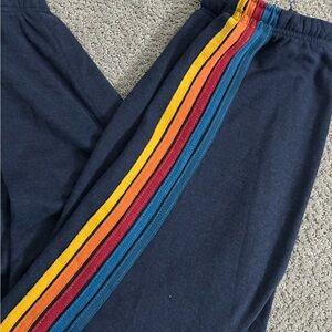 Aviator Nation 5 Stripe Sweatpants-Navy M